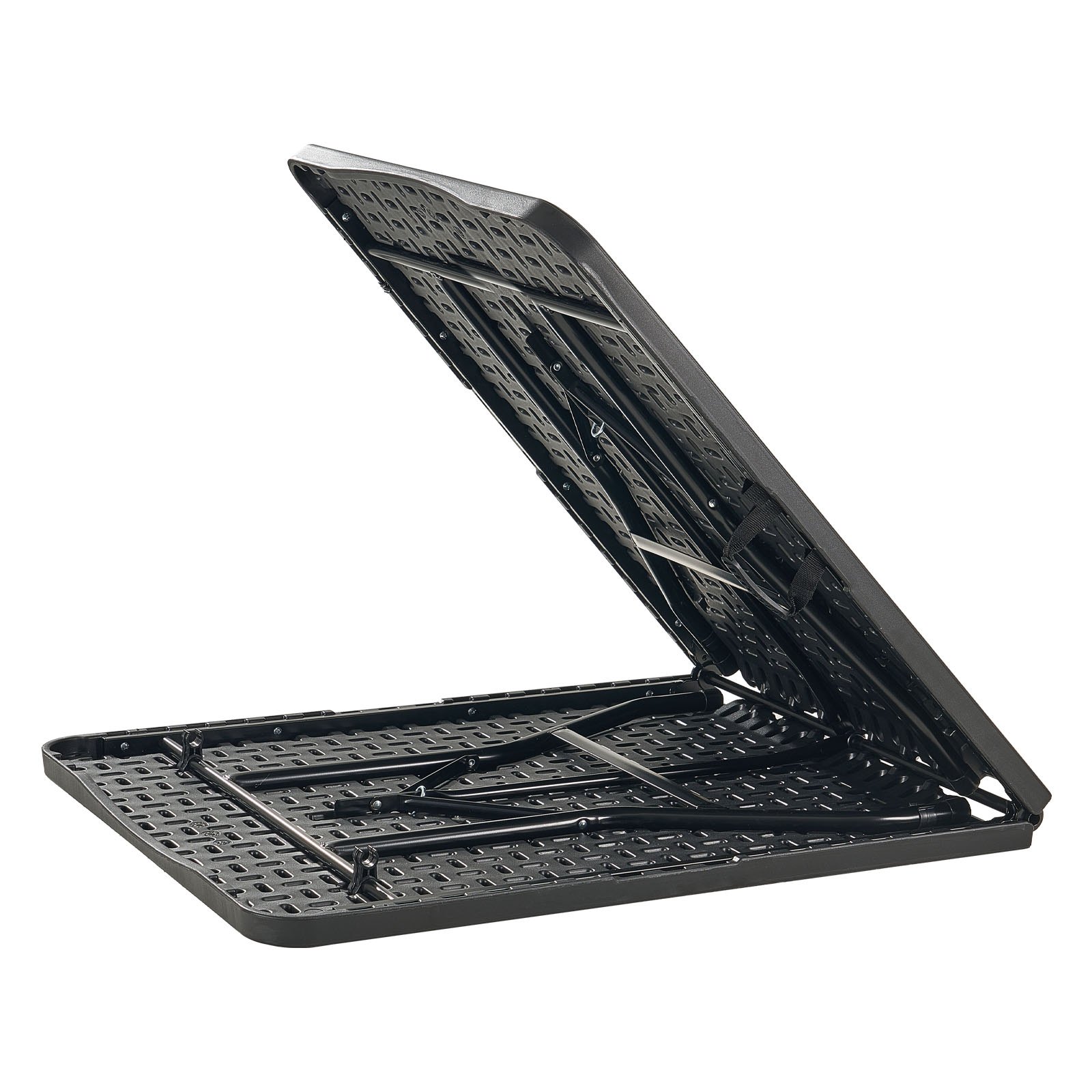 VEVOR Tavolo Pieghevole a Metà, Tavolo in Plastica Resistente Portatile e Rettangolare da 1800x740x740 mm, per Interni ed Esterni con Maniglia Integrata, per Feste, Cene, Picnic, Bianco