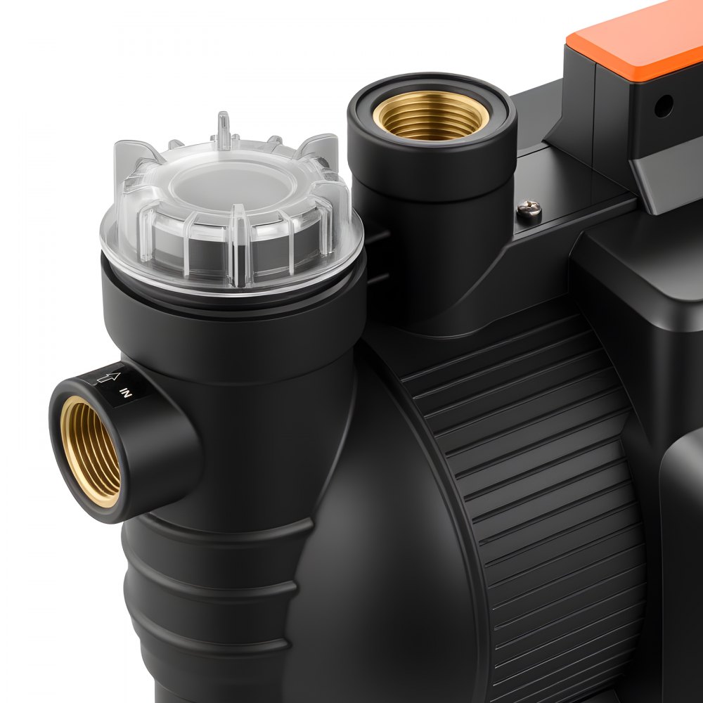 VEVOR Pompa a Getto Pozzi Poco Profondi Elettronica 1300 W Pompa a Getto in PP Flusso max 4800 L/h per Sistema Irrigazione da Giardino Prato Altezza di Aspirazione 8m Riempimento Piscina Schermo LCD