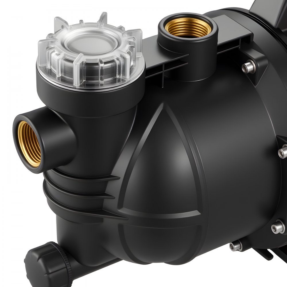 VEVOR Pompa a Getto Pozzi Poco Profondi 1300 W Pompa a Getto in PP Flusso max 4800 L/h per Sistema Irrigazione da Giardino Prato Altezza di Aspirazione 8m Riempimento Piscina con Schermo LCD