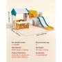VEVOR Casetta da Gioco per Esterni, Versatile Parco Giochi per Bambini con Scivolo, Canestro, Telescopio, Volante, Tunnel per Gattonare, Vetrina, Struttura di Gioco Aperta per Bambini
