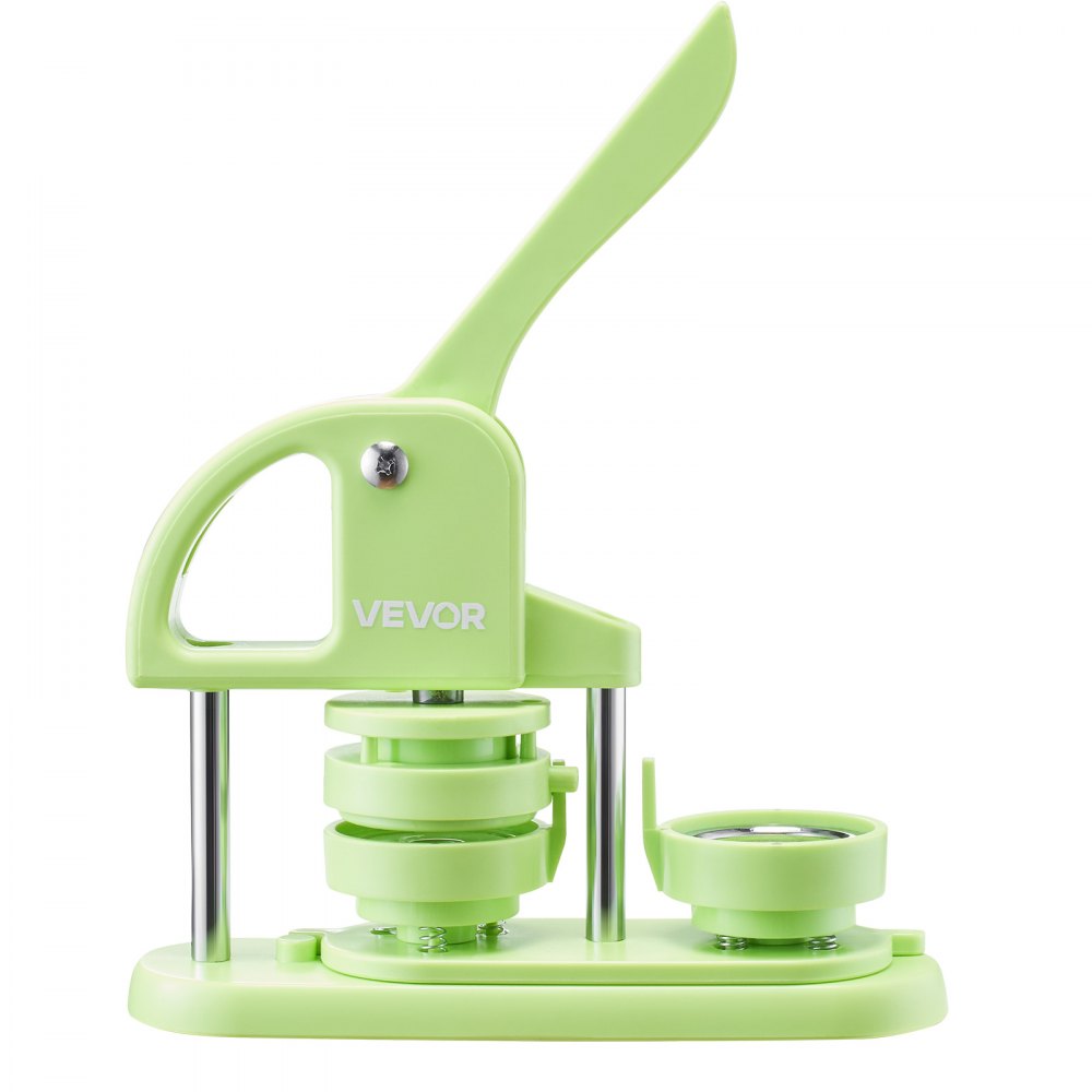 VEVOR Macchina per Spille, Macchina Punzonatrice con 100 pezzi Kit per Fustellatrice Manuale per Badge 58 mm, Impugnatura Ergonomica, per Spille Personalizzate Fai da te, Verde