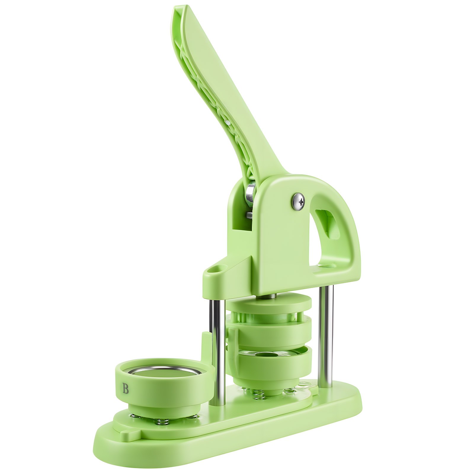 VEVOR Macchina per Spille, Macchina Punzonatrice con 100 pezzi Kit per Fustellatrice Manuale per Badge 58 mm, Impugnatura Ergonomica, per Spille Personalizzate Fai da te, Verde