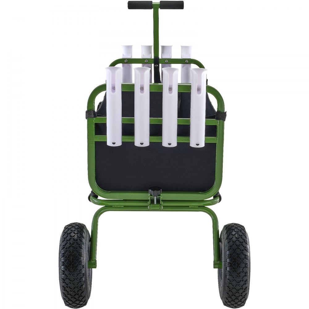 VEVOR Carrello da Pesca da Spiaggia Capacità di Carico 136,07kg, Carrello con 8 Porta Canne da Pesca Ruote in Gomma Gonfiabili, Carrello da Pesca Acciaio Resistente da Spiaggia per Picnic all'Aperto