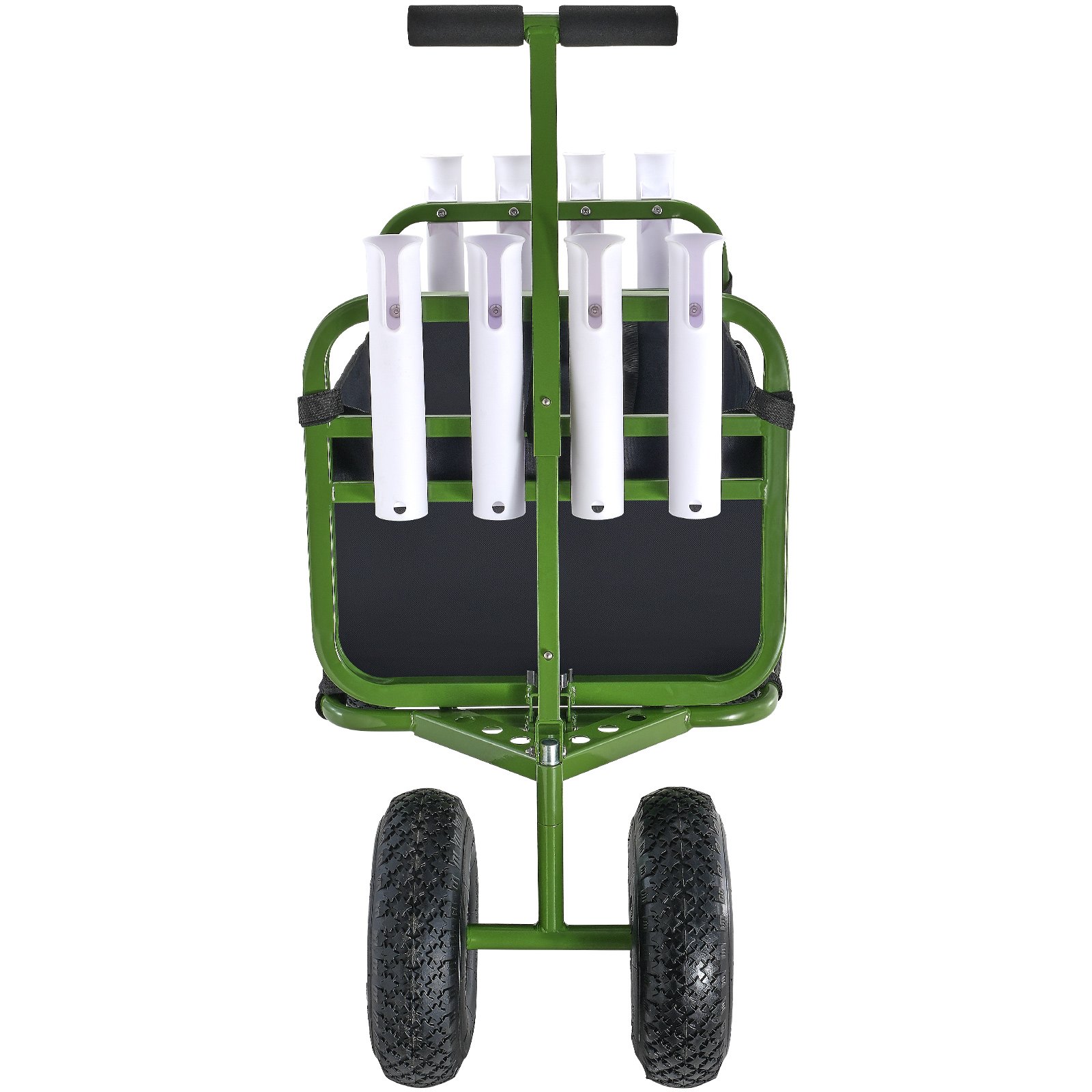 VEVOR Carrello da Pesca da Spiaggia Capacità di Carico 136,07kg, Carrello con 8 Porta Canne da Pesca Ruote in Gomma Gonfiabili, Carrello da Pesca Acciaio Resistente da Spiaggia per Picnic all'Aperto