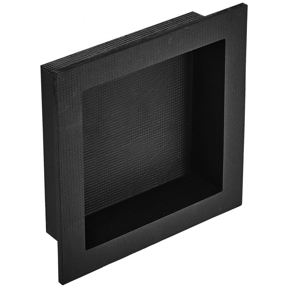VEVOR Nicchia da Incasso per Bagno Doccia Quadrata 10 x 40,64 x 40,64cm, Nicchia Doccia da Parete in Plastica XPS Impermeabile, Nicchia da Incasso a Parete per Sapone da Bagno con Mensola Colore Nero