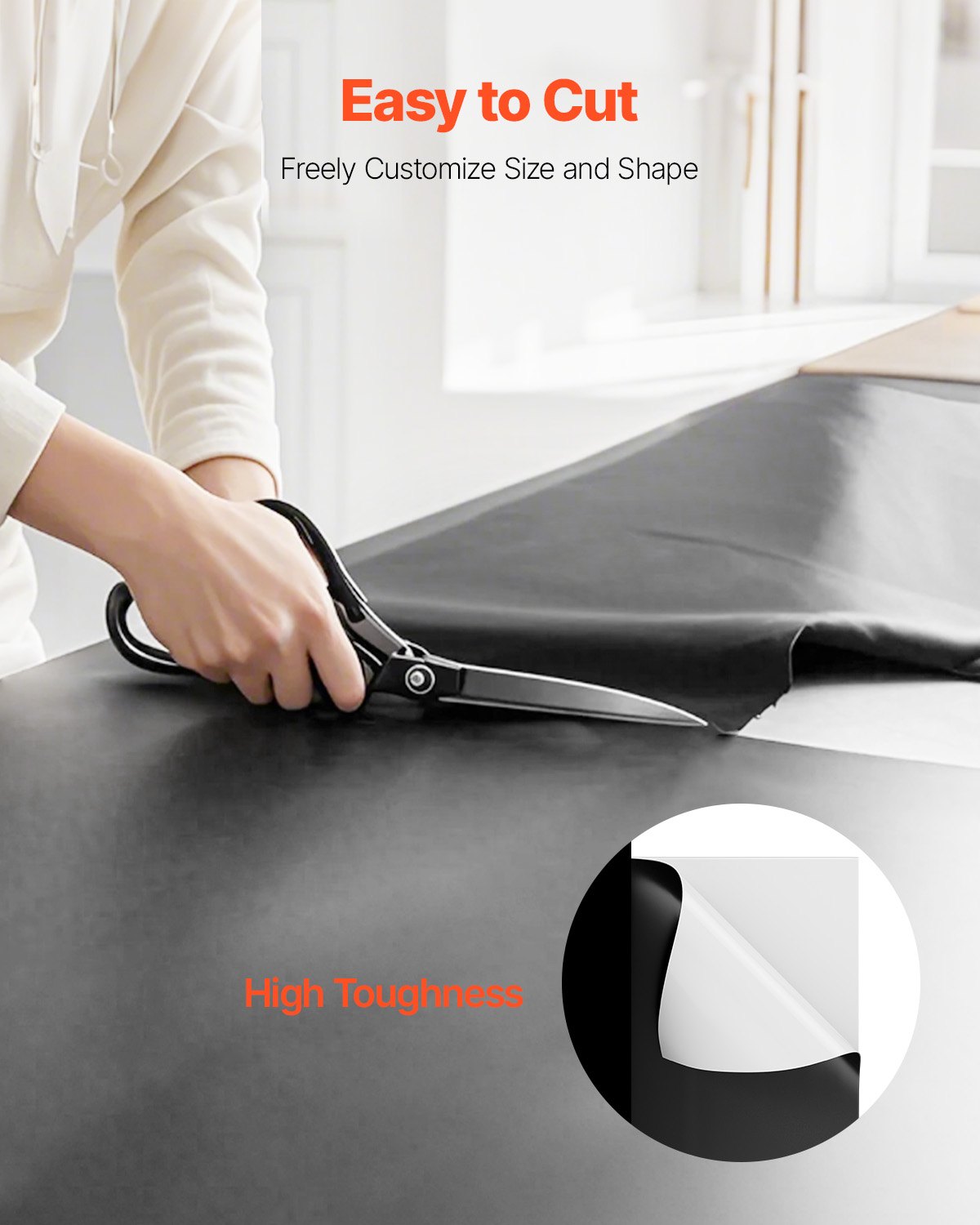 VEVOR PE construction film 3.05x30.48 m, 0.25 mm thick plastic film, plastic tarpaulin, screed film, cover film for crawl space vapor barrier, black and white, double-sided, versatile