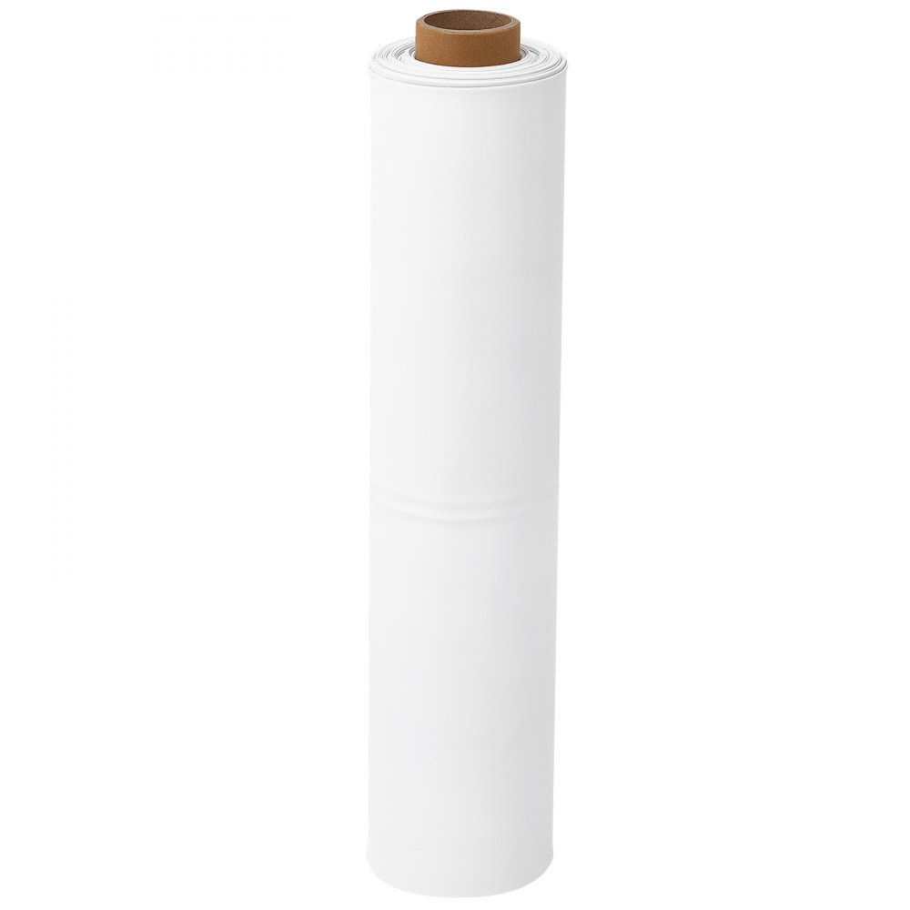 VEVOR Telo in Polietilene Spessore 0,3 mm da 3,05 x 15,24 m Bianco e Nero, Rotolo Copertura Protettiva Spessa Impermeabile, per Imbianchini Barriera al Vapore Pacciamatura Orti Piantagioni Giardini