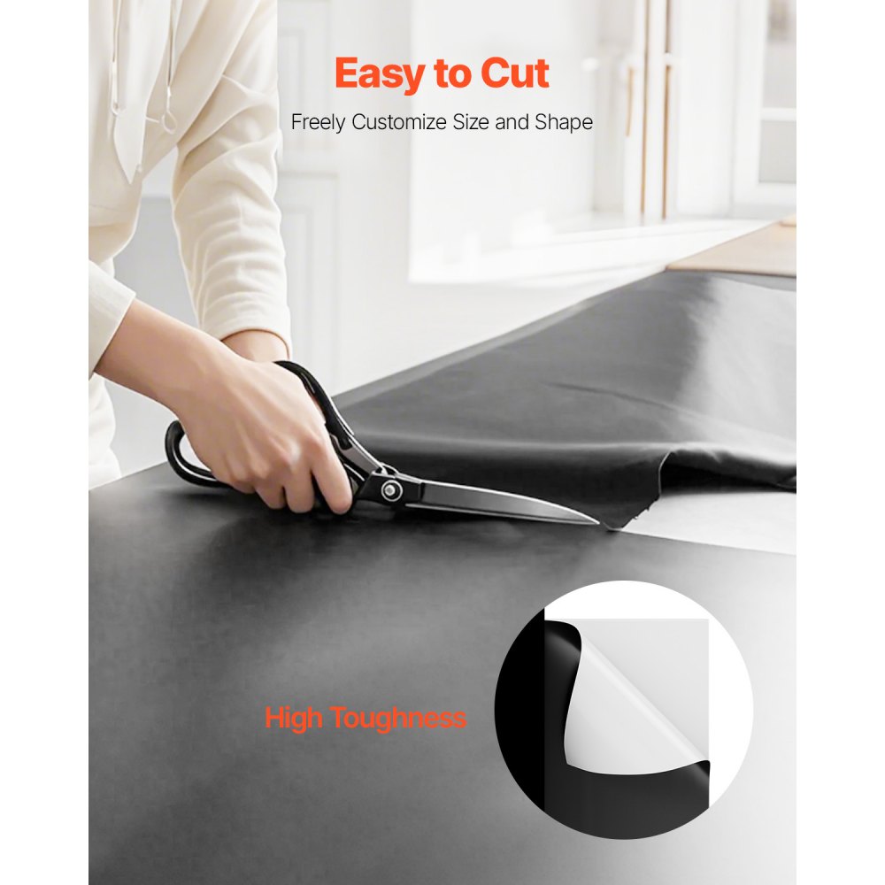 VEVOR PE construction film 3.05 x 19.81 m, 0.25 mm thick plastic film roll, plastic tarpaulin, cover film for crawl space vapor barrier, protective film, screed film black and white, double-sided, multi-purpose