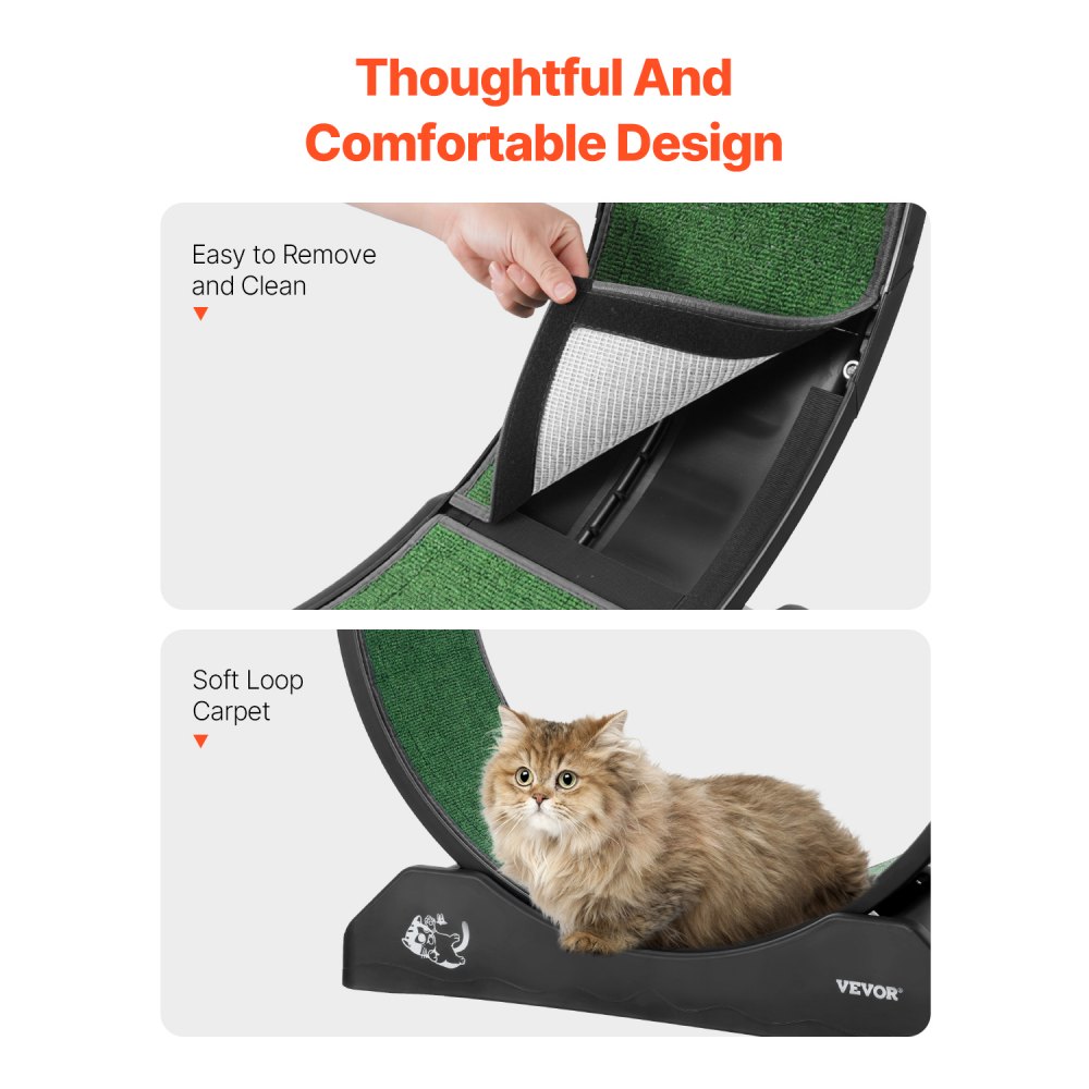 VEVOR Ruota per Esercizi per Gatti, Grande Ruota per Correre con Freno di Sicurezza e Pista in Moquette, Tapis Roulant per Gatti, Ruota per Esercizi da Interno per Animali Domestici, Nero 800 mm