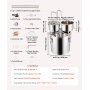 VEVOR Kit Distillatore per Alcol Pompa dell'Acqua, Kit di Fermentazione con Doppio Condensatore Distillazione Secondaria, Kit Distillatore Serbatoio Fai da te Capienza 19 L per Bevande Alcoliche