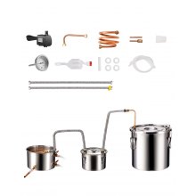 VEVOR Kit Distillatore per Alcol Doppio Condensatore Serbatoio 19L Fai-da-te