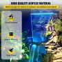 VEVOR fontana piscina 30x8x21cm Cascata per Laghetto in Materiale Acrilico Cascata e Ruscello set 5m di Cavo di Alimentazione per Muro del Giardino