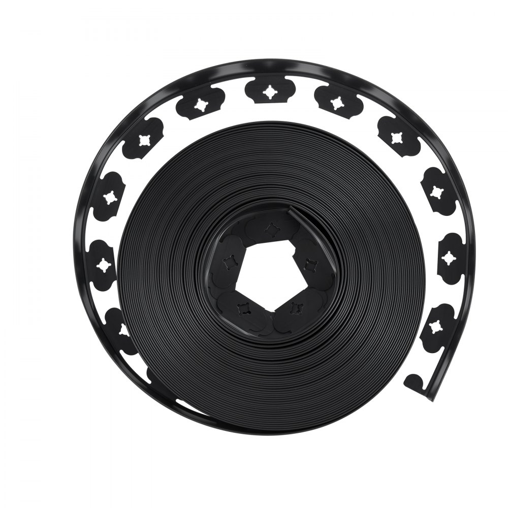 Bordatura per giardino VEVOR, bordatura per giardino in plastica da 100 piedi x 1,5 pollici con 120 punte, senza scavo, bordatura flessibile per prato, bordatura per mini recinzioni resistente ai raggi UV, bordatura per vialetti per aiuole e pavimentazione da giardino