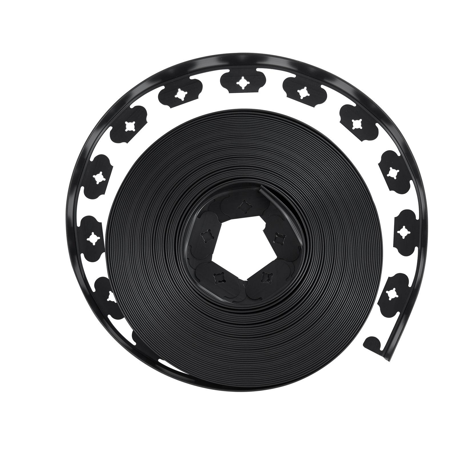 Bordatura per giardino VEVOR, bordatura per giardino in plastica da 100 piedi x 1,5 pollici con 120 punte, senza scavo, bordatura flessibile per prato, bordatura per mini recinzioni resistente ai raggi UV, bordatura per vialetti per aiuole e pavimentazione da giardino