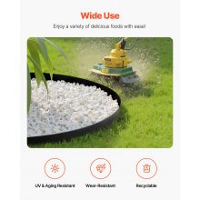 VEVOR Bordatura per Giardino, 1000 x 10 cm, Bordatura in Plastica per Giardino con 30 Punte e 2 Picchetti, Senza Scavo, Resistente ai Raggi UV, per Prato, Mini Recinzioni, Vialetti Aiuole