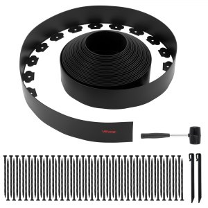 Bordo paesaggistico, Profondità 10 pollici e Lunghezza totale 90 m, Bordo per terrazza a spirale in HDPE riciclato, Bordo piegabile flessibile per paesaggistica contro le erbacce invasori, Nero | IT