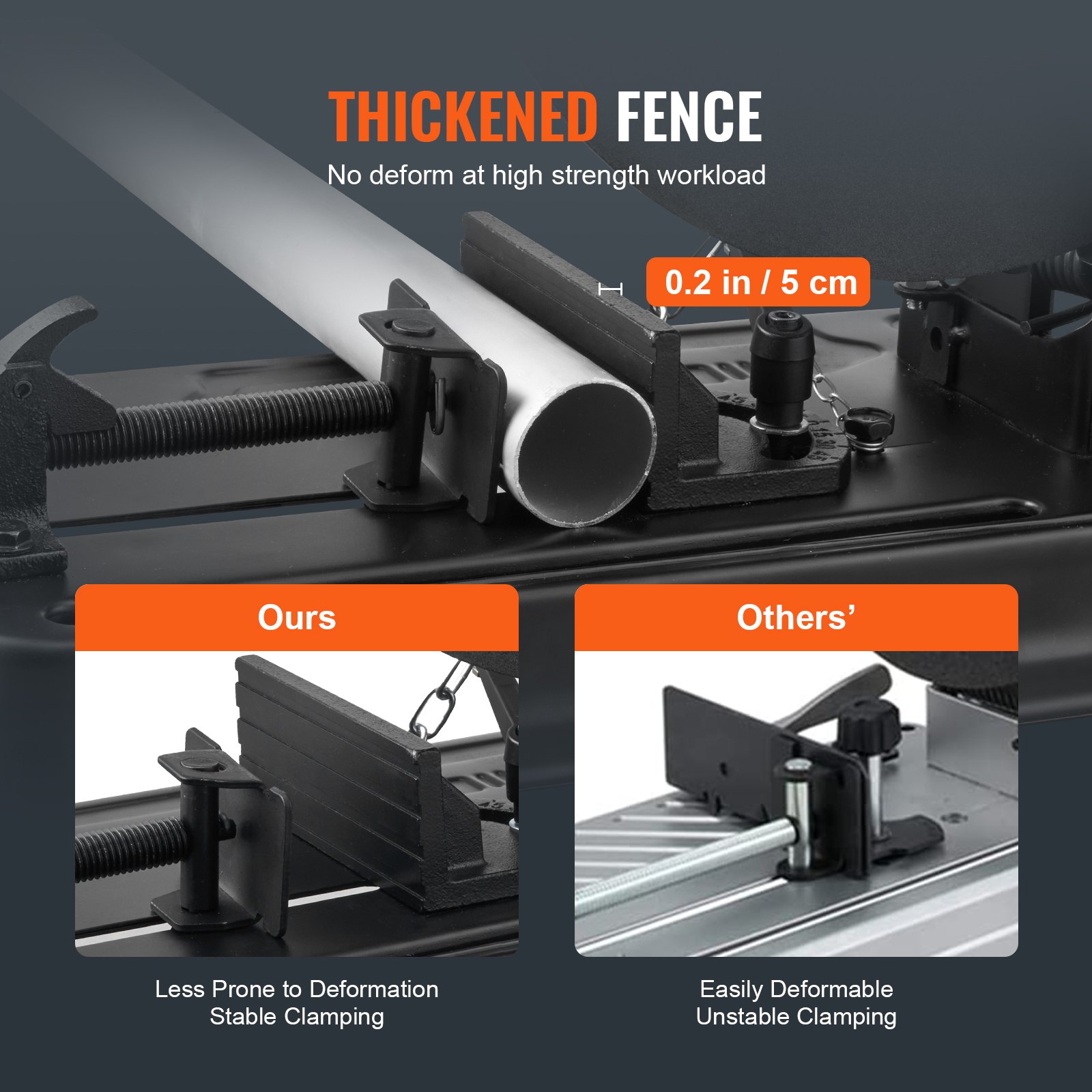 VEVOR Troncatrice Circolare Elettrica per Metallo Lama Diametro 35,5cm Angolazione tra 0-45° Potenza 2300W, Troncatrice Circolare per Taglio Metallo Velocità Vuoto 3600 giri/min, Troncatrice da Banco