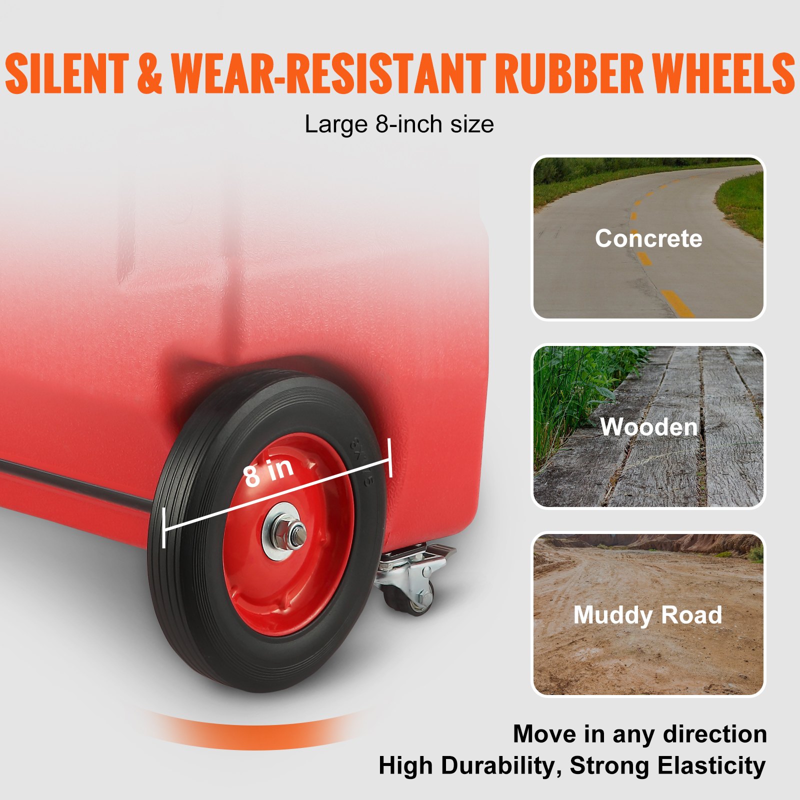 VEVOR Fuel Caddy Serbatoio diesel portatile da 32 galloni Pompa automatica 12V DC su ruote