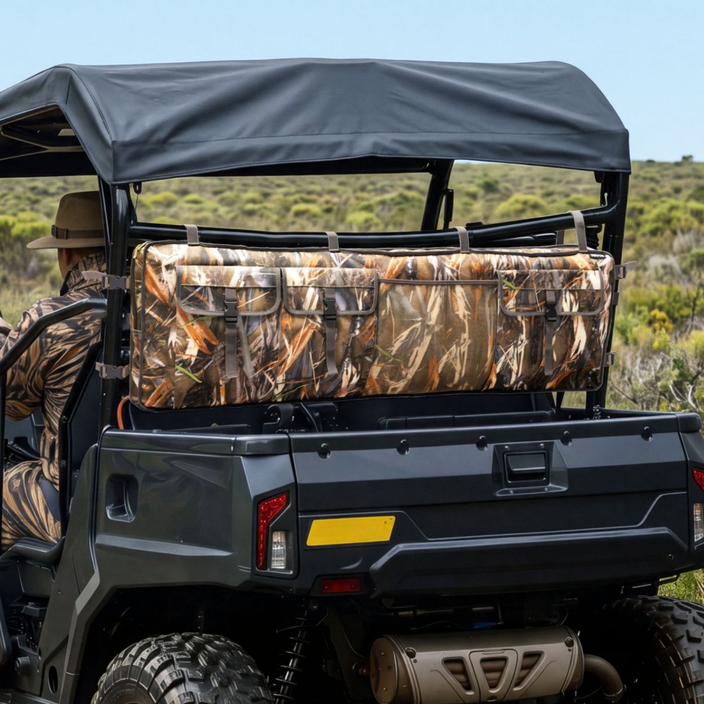 VEVOR Borsa Porta Attrezzi da Caccia per Telaio UTV con Tasche Oxford 900D Borsa Portaoggetti Posteriore a Sgancio Rapido, Cerniera Laterale, Compatibile con UTV Modelli di Polaris, Yamaha, Kawasaki