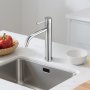 VEVOR Single Handle Sink Faucet, Chrome-Plated Silver Faucet Kitchen Sink, 1 or 3 Hole Kitchen Water Faucets with Push-Button Drain, Suitable for Bathroom, RV, Bar, Public Restroom, High Arc Faucet