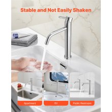 VEVOR Rubinetto Monocomando per Lavello da Cucina, Rubinetto Cromato per Lavello da Cucina, Miscelatore per Acqua Altezza del Beccuccio 195 mm in Acciaio Inossidabile, per Bagno, Bar