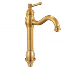 VEVOR Rubinetto Monocomando per Lavello, Rubinetto Miscelatore in Ottone Massiccio Design Antiriflusso Scarico a Pulsante per Lavello da Cucina, Miscelatore per Acqua 1 o 3 Fori per Bagno, Bar