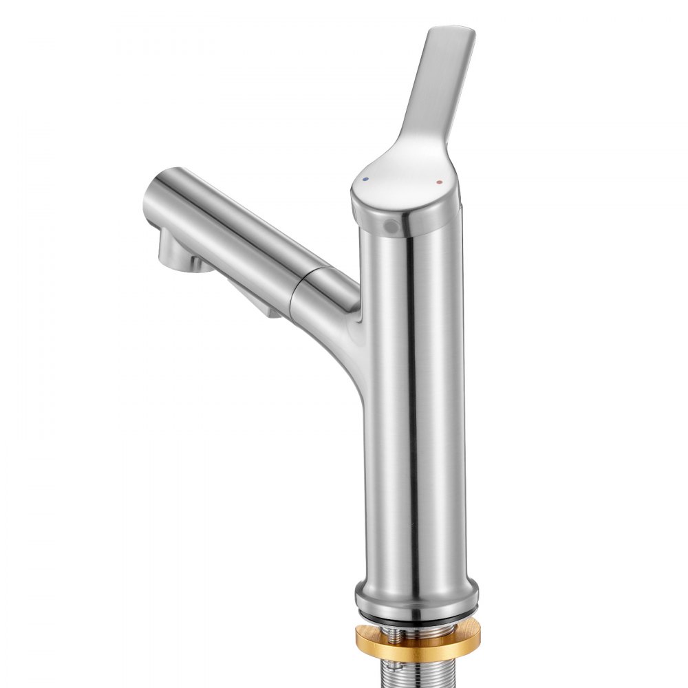 VEVOR Rubinetto Monocomando per Lavello da Cucina, Rubinetto Miscelatore con Beccuccio Estraibile per Lavello da Cucina, Miscelatore per Acqua 1 o 3 Fori per Bagno in Acciaio Inox, Bar