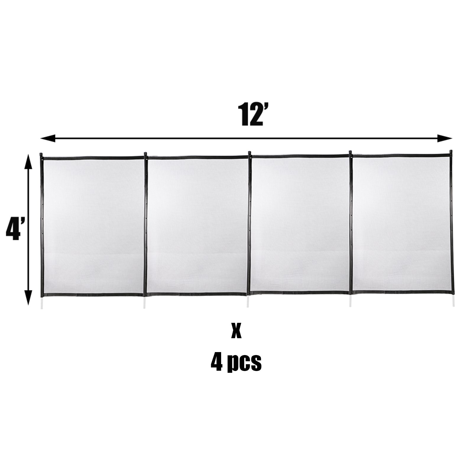 Recinzioni Di Piscina Per Piscine Interrate Recinzione Porta 4x48 Pollici, Nera