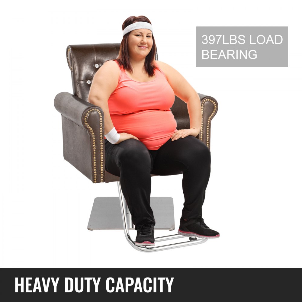 Vevor Poltrona Sedia Da Barbiere Parrucchiere Altezza Regolabile 360° Marrone