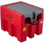 VEVOR Serbatoio per Carburante Portatile, 220 Litri 12V CC Grande Serbatoio per Carburante con Pompa per Trasferimento Rosso per Camion, Trattori, Navi, Camper, Industrie all'Aperto, Industrie Edili