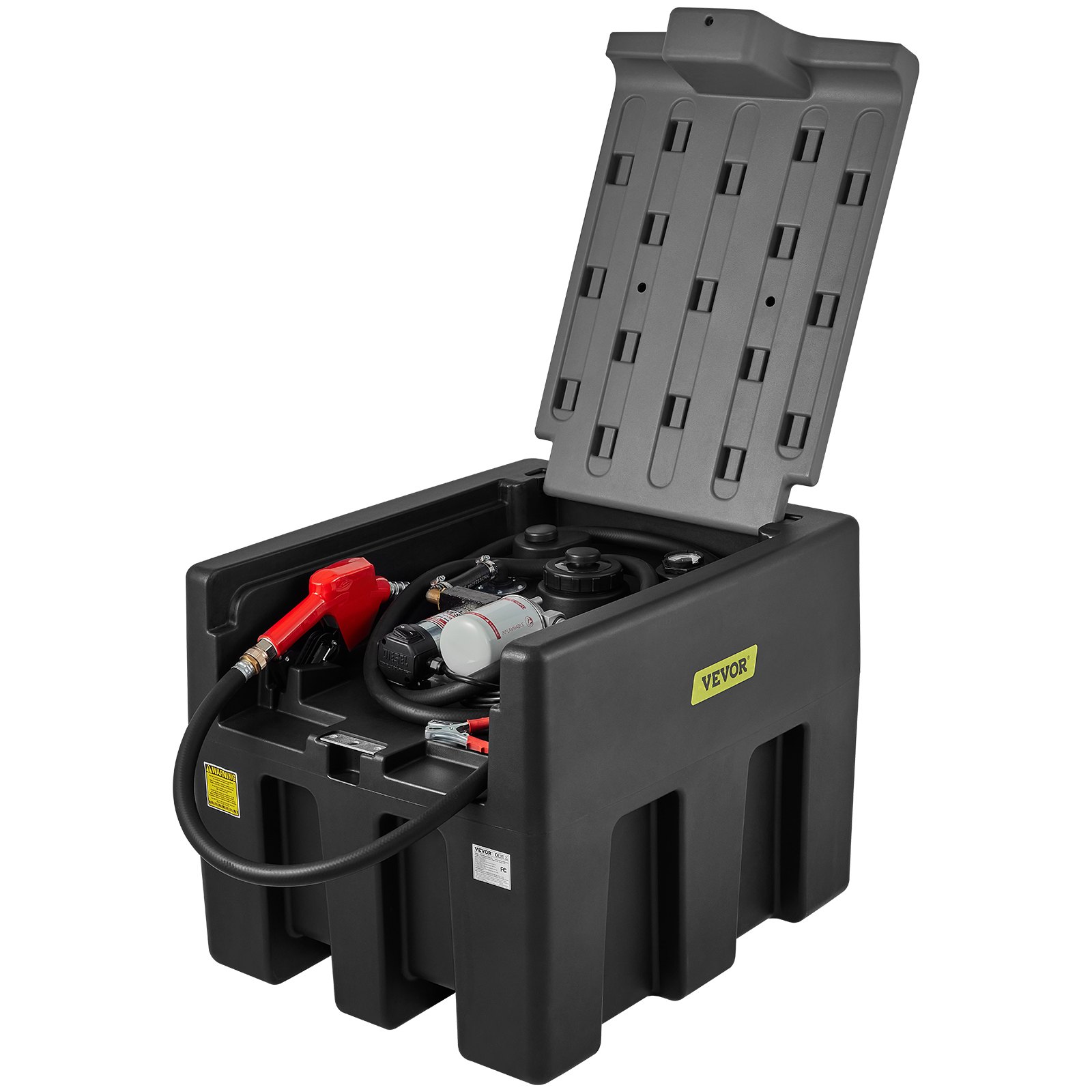 VEVOR Serbatoio per Carburante Portatile, 220 L 12V CC Grande Serbatoio per Carburante con Pompa a Trasferimento Nero per Camion, Trattori, Navi, Camper, Industrie all'Aperto, Industrie Edili