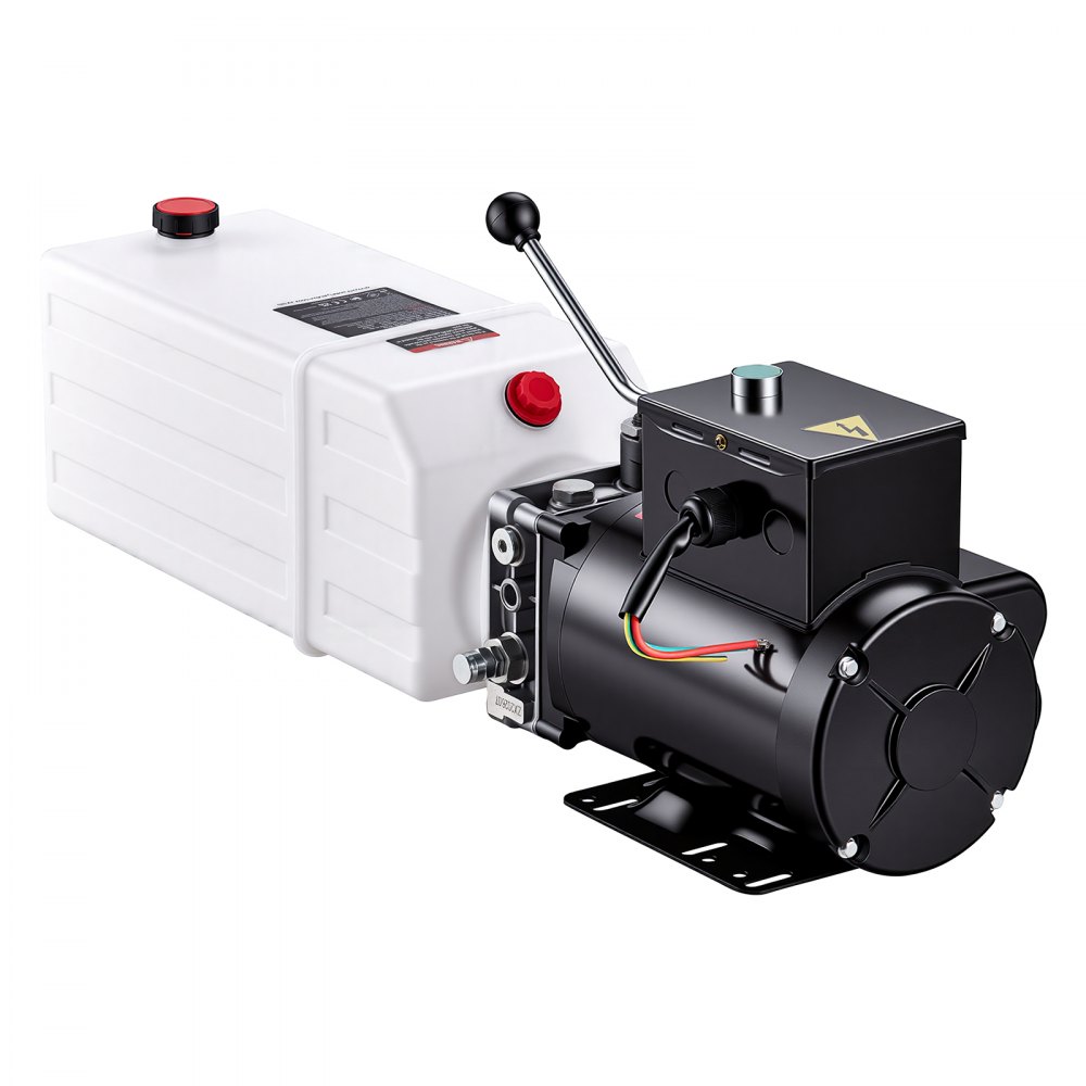 VEVOR Pompa Idraulica per Rimorchio Ribaltabile 2,2 kW Portata 6,3 L/min Centralina Idraulica, Semplice Effetto, Velocità 3400 giri/min, Installazione Verticale, Pressione Scarico 22 MPa, per Auto