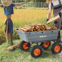 VEVOR Carrello Ribaltabile Carico 544,31 kg Carrello da Giardino in Polietilene