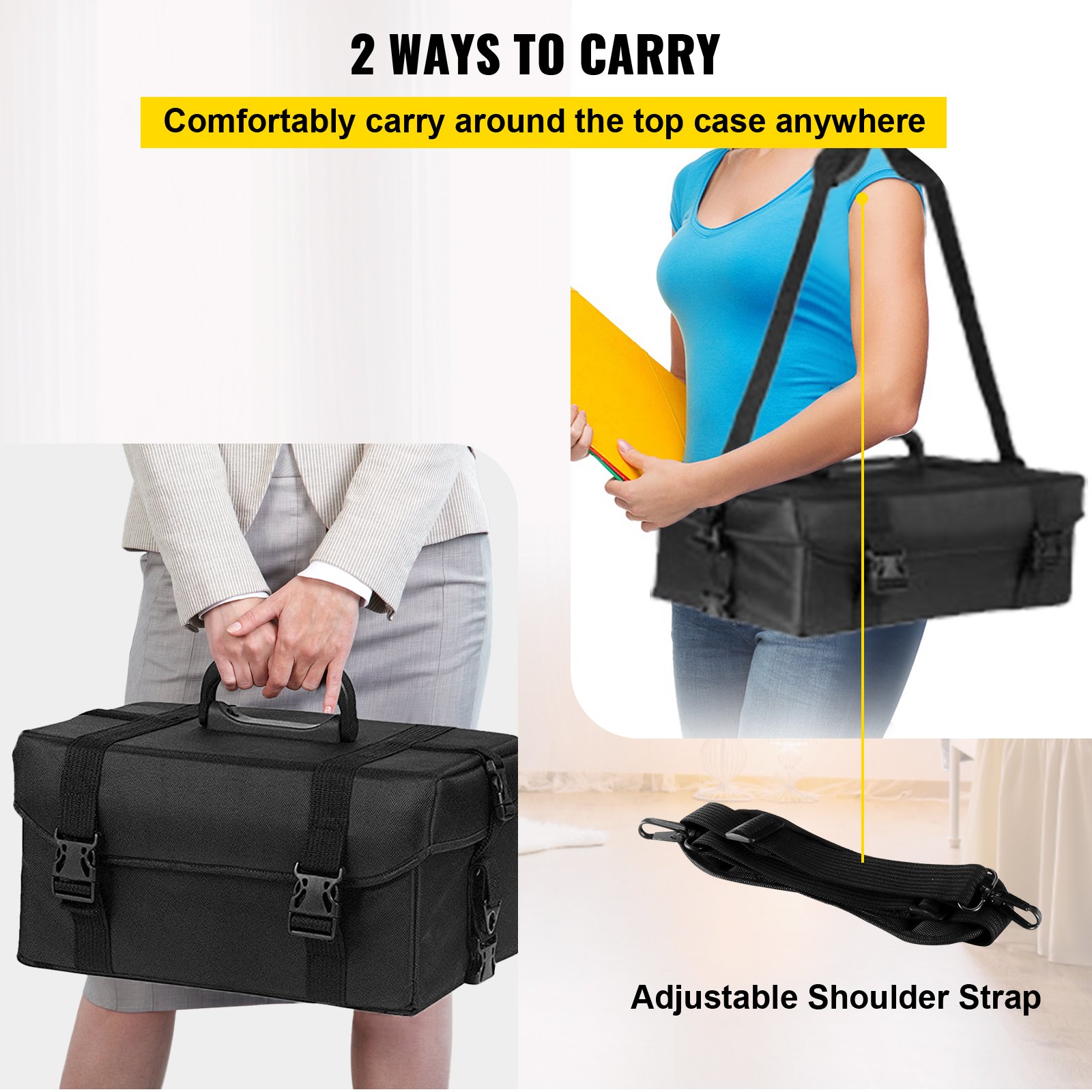 VEVOR Borsa Make Up da Viaggio con Cassetti di Stoccaggio in Oxford Nero per 2PZ