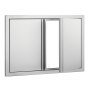 VEVOR Porta di accesso da cucina, 774 x 532 mm, Doppia porta da cucina esterna, Porta in acciaio inossidabile con maniglie retrattili, per isola grill, stazione grill, mobiletto da esterno