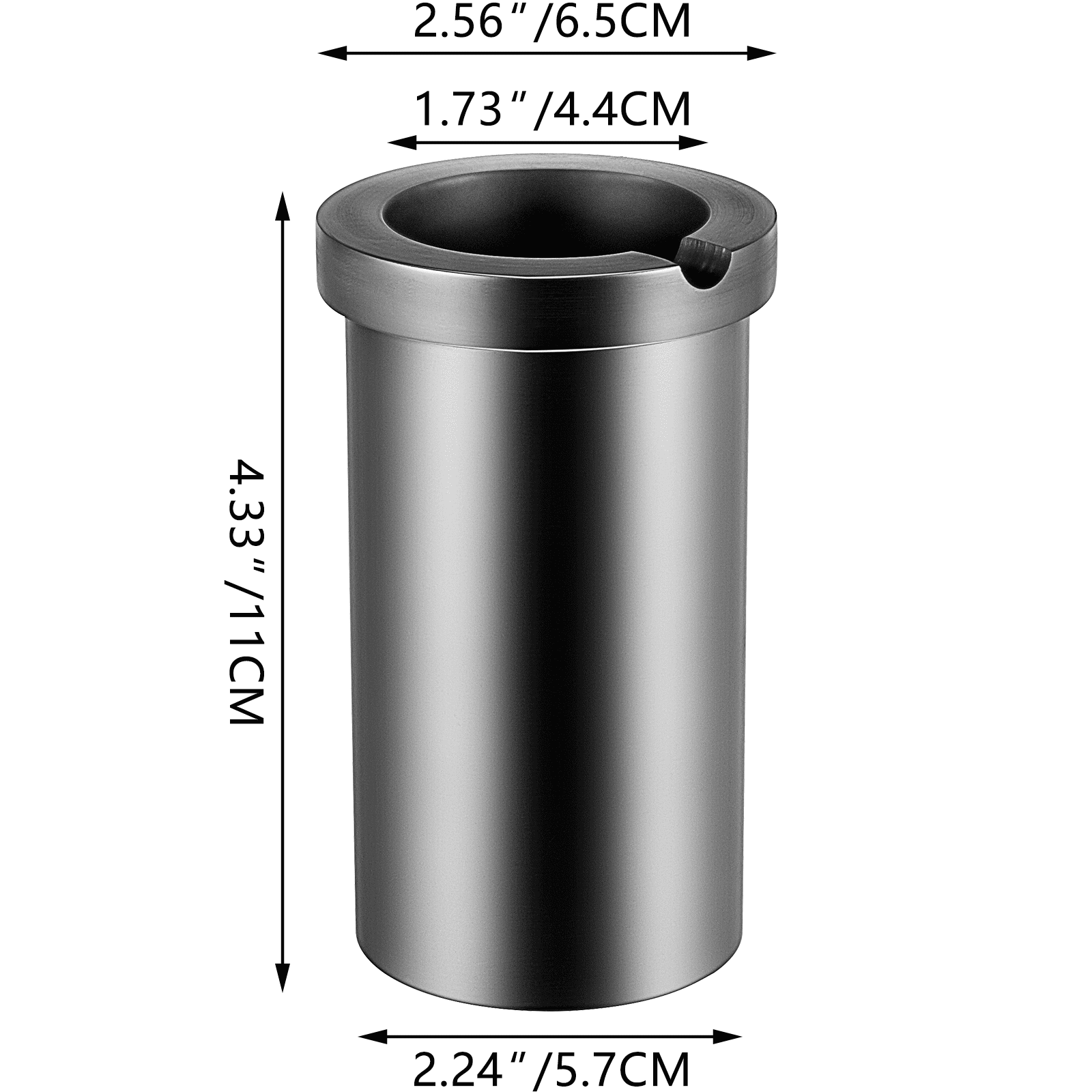 VEVOR Crogiolo in Grafite ad Alta Purezza, Capacità 2 kg, Temperatura 1300 ℃, 65 x 110 mm Crogiolo di Grafite di Fusione per Fondere Oro, Argento, Rame, Ferro, Alluminio e Altri Metalli Non Ferrosi