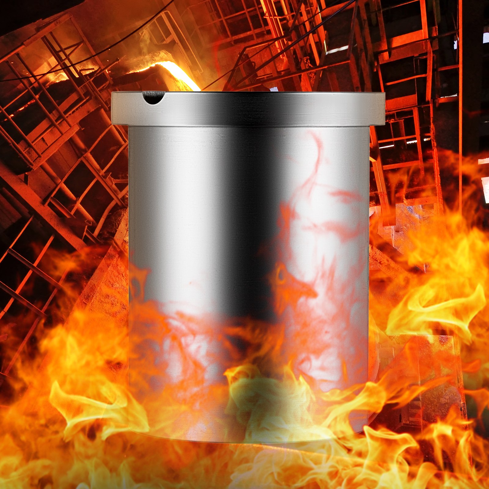 VEVOR Crogiolo di Grafite di Carburo di Silicio Capacità 3 kg Peso 0,91 kg 85 x 110 mm Tazza per Crogiolo di Grafite Pura per Fondo Oro Argento Rame