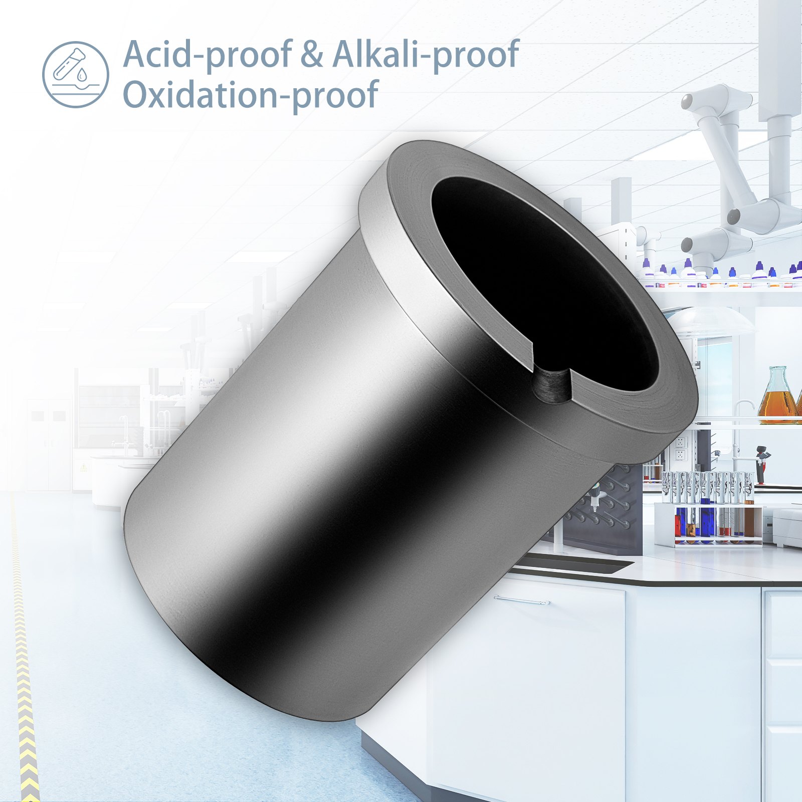 VEVOR Crogiolo di Grafite di Carburo di Silicio Capacità 3 kg Peso 0,91 kg 85 x 110 mm Tazza per Crogiolo di Grafite Pura per Fondo Oro Argento Rame