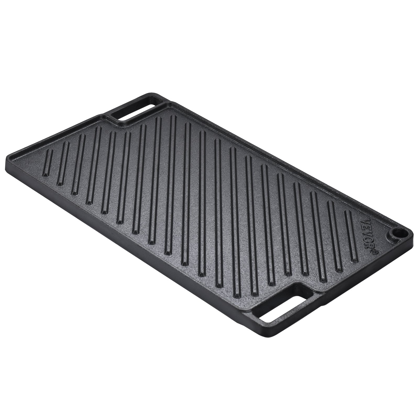 VEVOR Griglia/Piastra Reversibile, Piastra in Ghisa 425x246x16 mm, Piastra Rettangolare Bifacciale Spessore 3,3mm, Piastra Antiaderente per Griglia Cottura, Piastra per Barbecue, Griglia a Gas, Nero