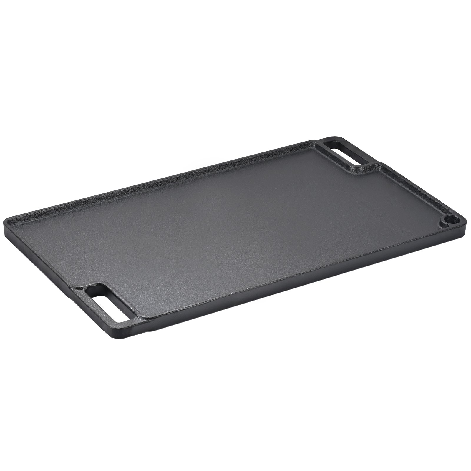 VEVOR Griglia/Piastra Reversibile, Piastra in Ghisa 425x246x16 mm, Piastra Rettangolare Bifacciale Spessore 3,3mm, Piastra Antiaderente per Griglia Cottura, Piastra per Barbecue, Griglia a Gas, Nero