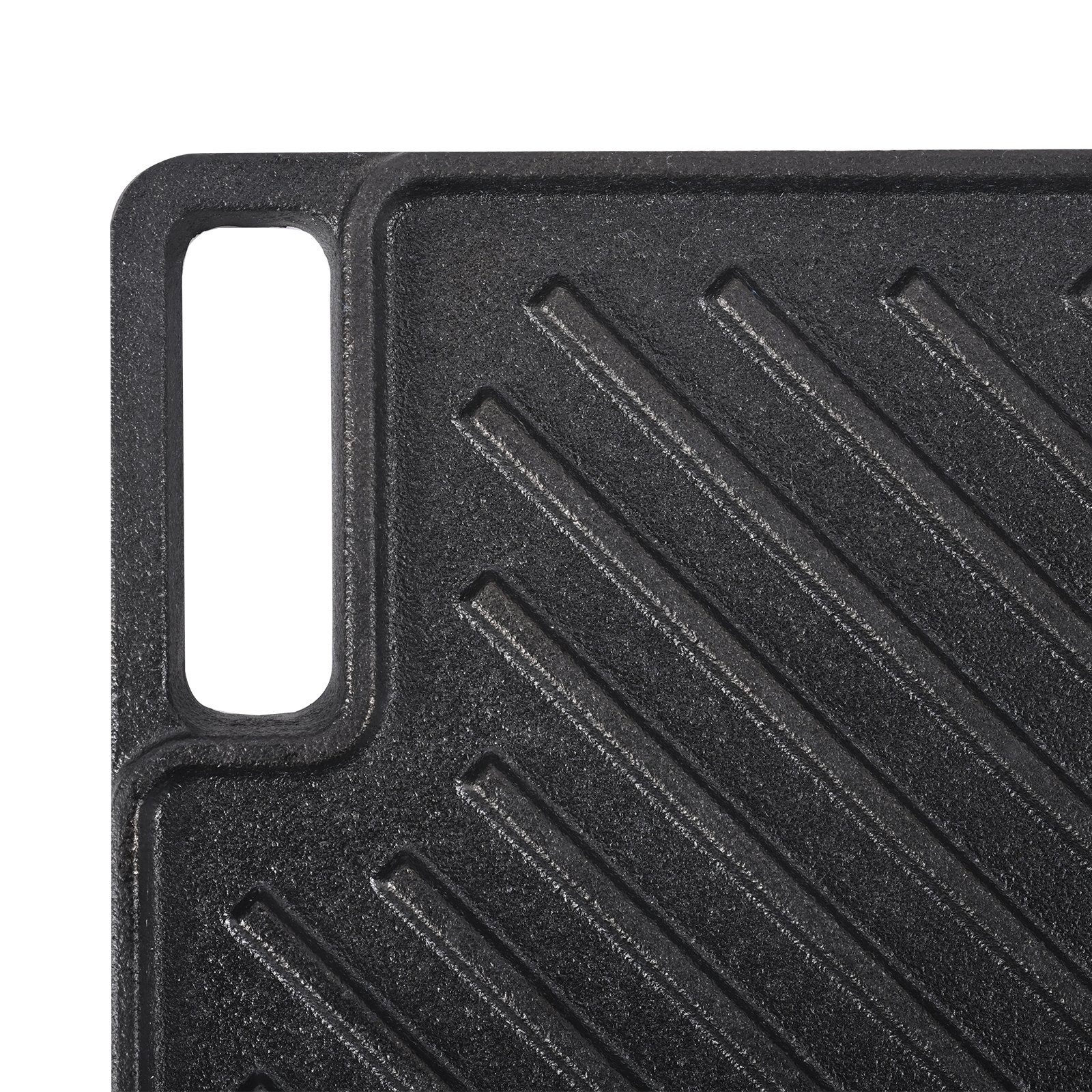 VEVOR Griglia/Piastra Reversibile, Piastra in Ghisa 425x246x16 mm, Piastra Rettangolare Bifacciale Spessore 3,3mm, Piastra Antiaderente per Griglia Cottura, Piastra per Barbecue, Griglia a Gas, Nero