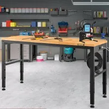 VEVOR Banco da Lavoro Officina, 183x64x97cm O7225 Tavolo da Lavoro Regolabile in Altezza da 72 a 97 cm per Garage, Officine, Negozi Commerciali, Officine di Riparazioni Automobilistiche, Uffici e Case