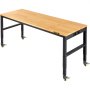 VEVOR Banco da Lavoro per Officina Garage 122x51x104 cm Tavolo da Lavoro Regolabile in Altezza 79-104 cm Struttura in Acciaio Multifunzionale con 4 Ruote per Riparazioni Fai-da-te
