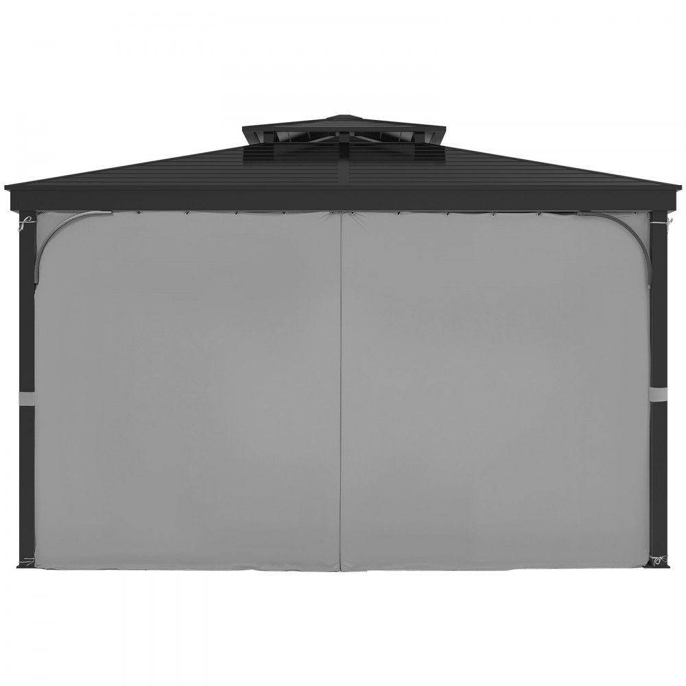 VEVOR Tende da Gazebo Impermeabili per Esterni, 284 x 284 x 211 cm, Tende per la Riservatezza con Parete Laterale a 4 Pannelli con Cerniere, Tende Parasole Universali, Solo Tende, Grigio