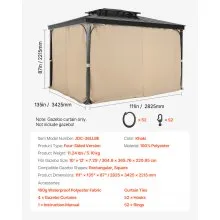 VEVOR Gazebo da Tenda Riservatezza Impermeabili Cachi 282,5 x 342,5 x 221,5 cm