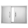 VEVOR Porta di accesso da cucina, 711 x 482 mm, Doppia porta da cucina esterna, Porta in acciaio inossidabile con maniglie, per isola grill, stazione grill, mobiletto da esterno