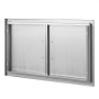 VEVOR Porta di Accesso al Barbecue, Doppia Porta Esterna della Cucina 863x482x46 mm, Porta ad Incasso in Acciaio Inox, con Maniglie, per Isola Barbecue, Armadio da Esterno, Giardino, Argento
