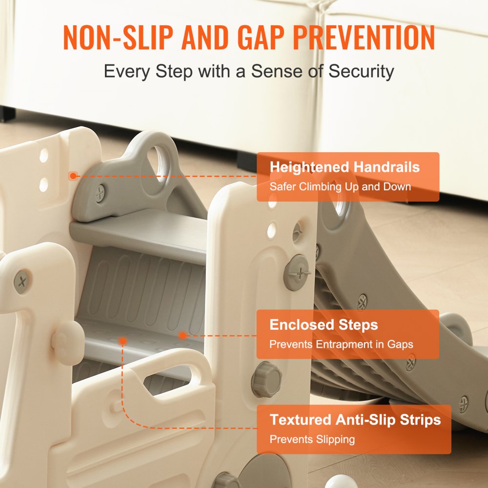 VEVOR Scivolo da Interno per Bambini Scivolo Giocattolo di Casa con Casetta di Autobus per Bambini Età 1-12 ca., Scivolo Parco Interno da Gioco Scivolo Divertimento per Bambini Capienza max. 49,9 kg