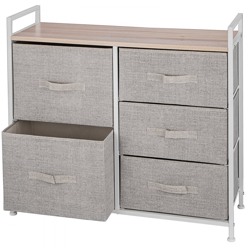 VEVOR Cassettiera Moderna 83,8 x 29 x 77 cm, Cassettiera in Tessuto, Design a 5 Cassetti, Scatole Portaoggetti in Tessuto, per Camera da Letto, 33 x 11,4 x 30,3 Pollici, per Archivia Cose