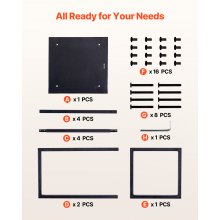 VEVOR Portalegna da Ardere per Interni, 330 x 320 x 1120 mm, Supporto per Impilare Tronchi, Supporta fino a 45,4 kg, Portalegna in Acciaio Verniciato a Polvere per Camino Peso 4,2 kg